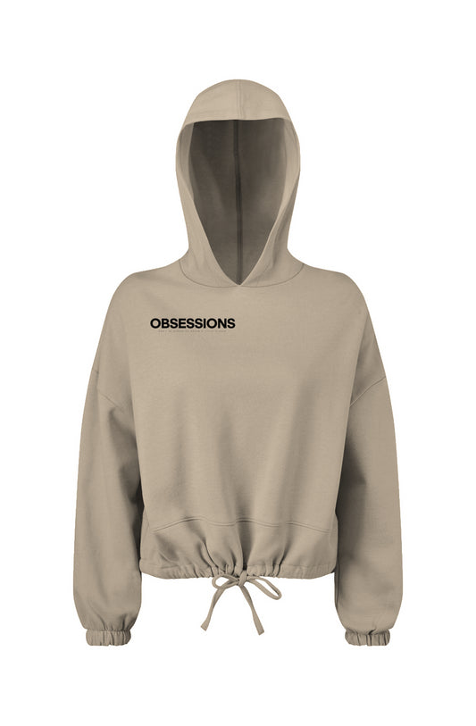 Ladies' Cropped Oversize Hooded Sweatshirt