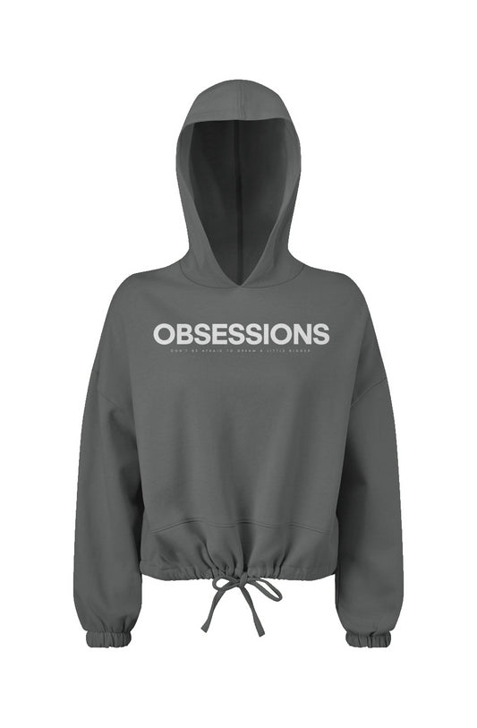 Obsessions Women's Cropped Oversize Hooded Sweatshirt