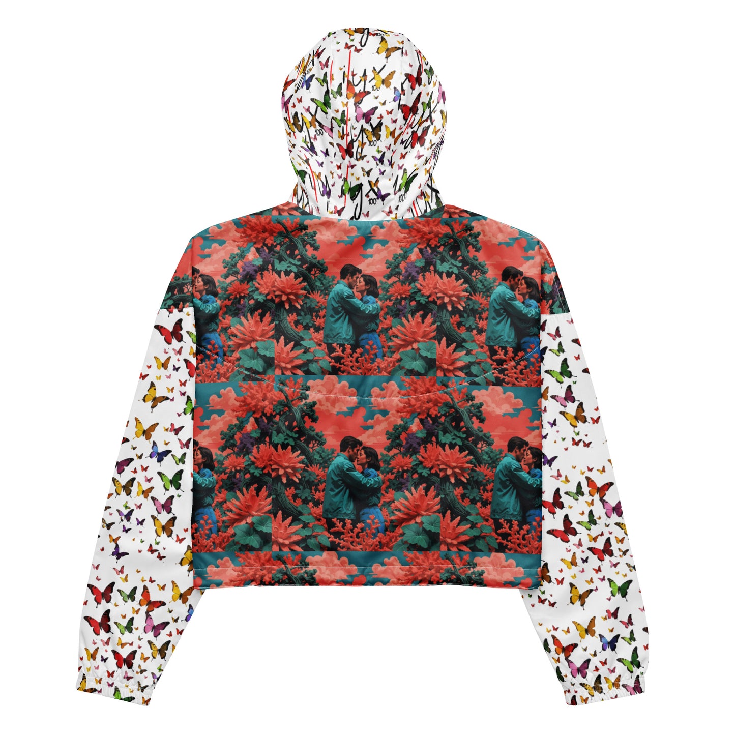 Obsessions Women’s lovers butterfly paradise cropped windbreaker