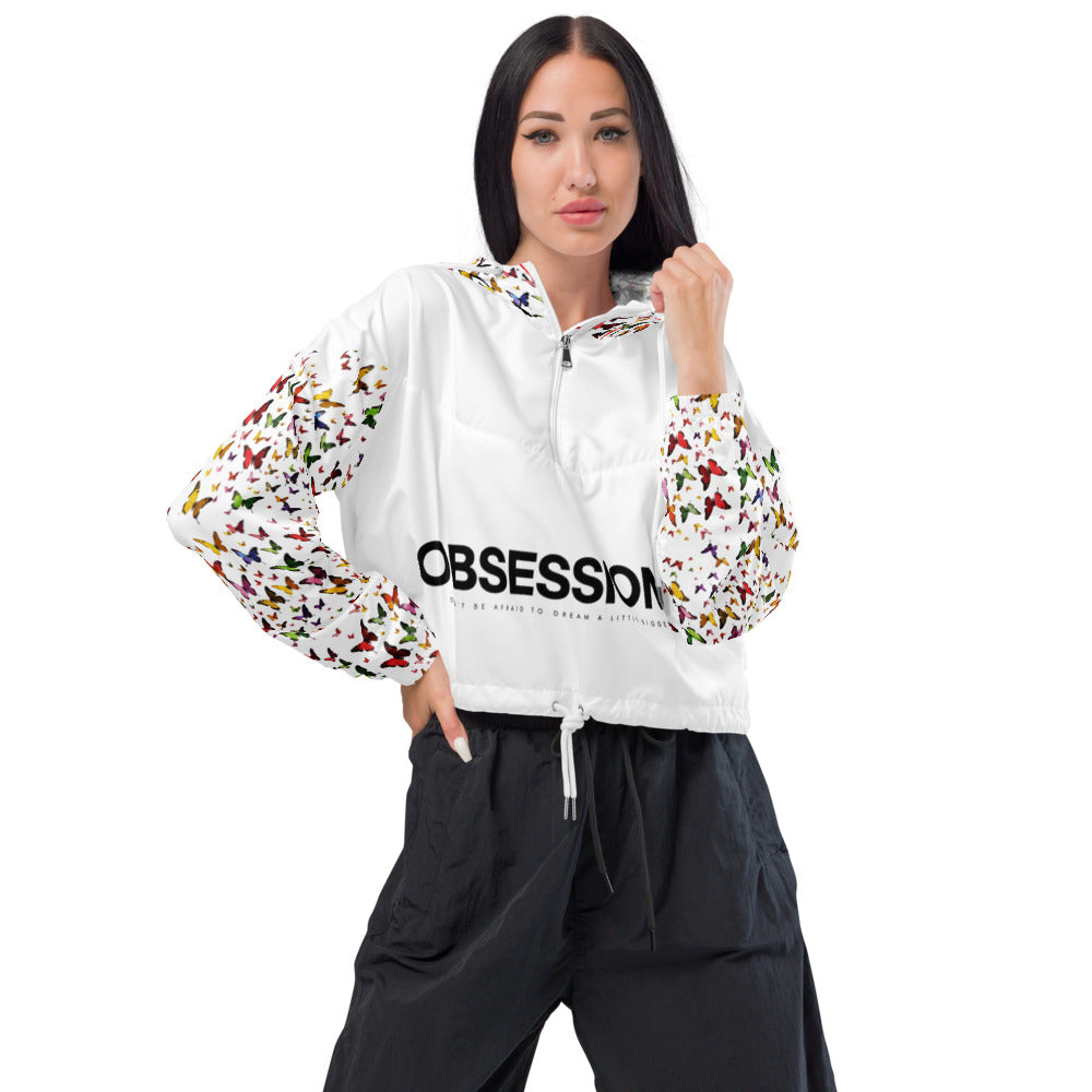 Obsessions Women’s lovers butterfly paradise cropped windbreaker