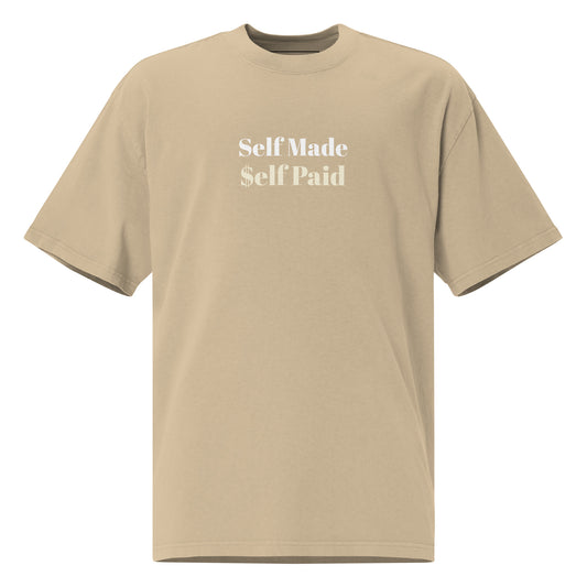 Self Made Self Paid Oversized faded t-shirt